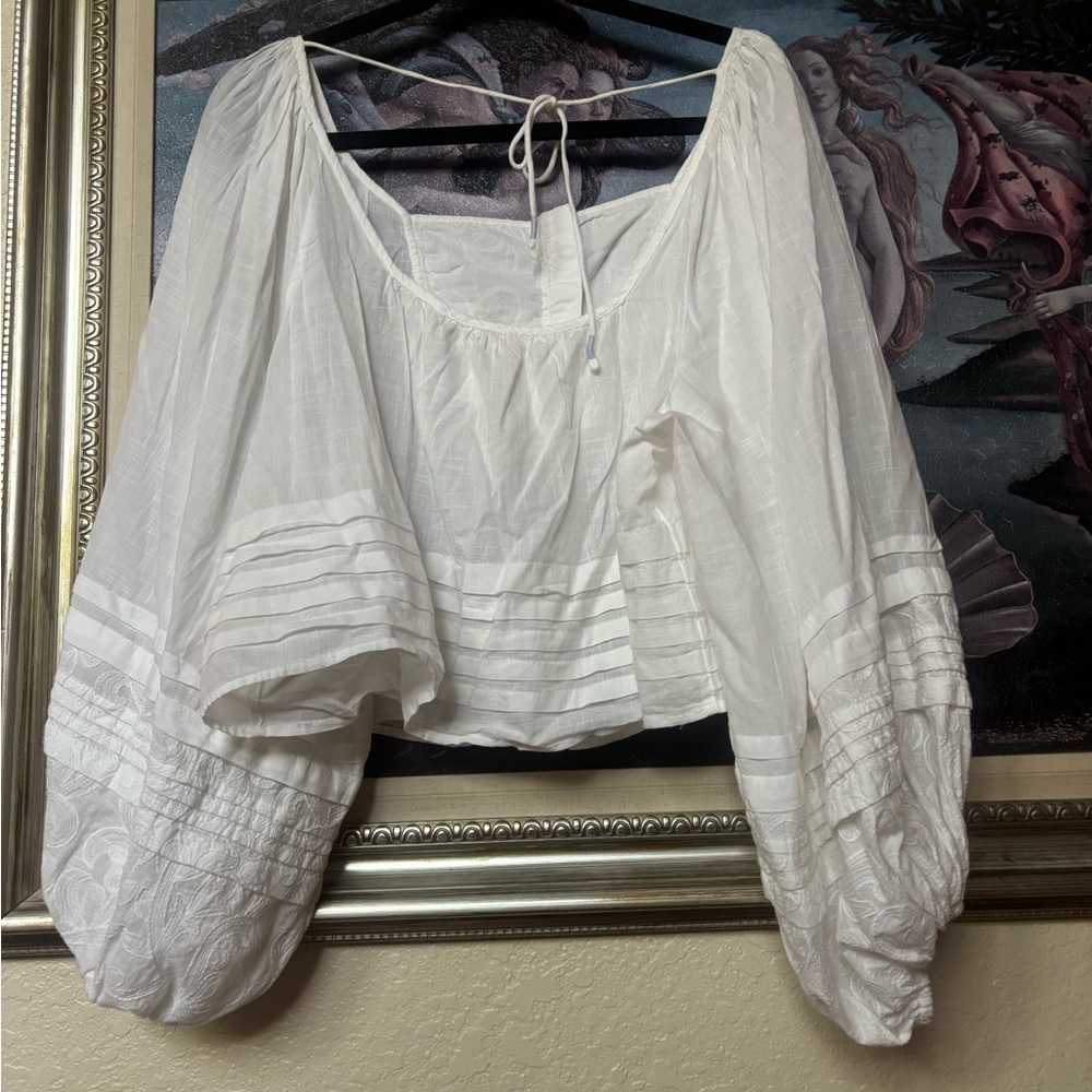 Anthropologie White Boho Blouse